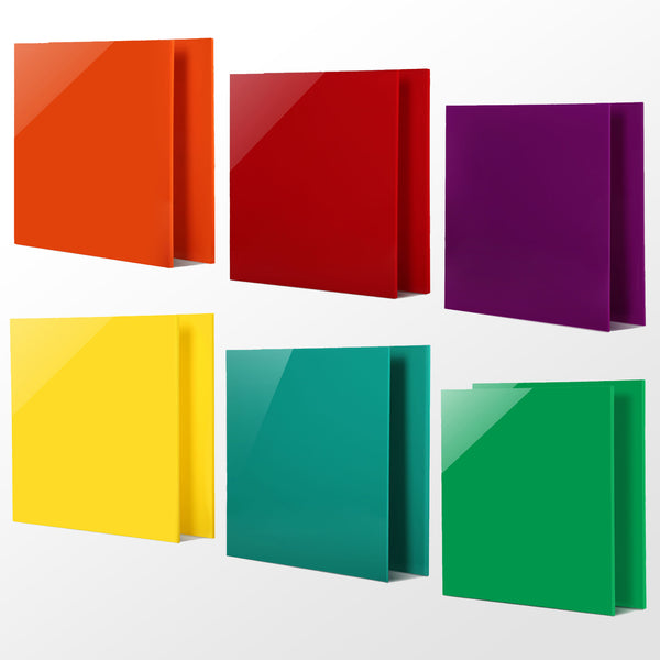 3pcs Colored Opaque Acrylic Sheets 12"x12” 1/8” Thick 3mm Plexiglass Boards for Signs