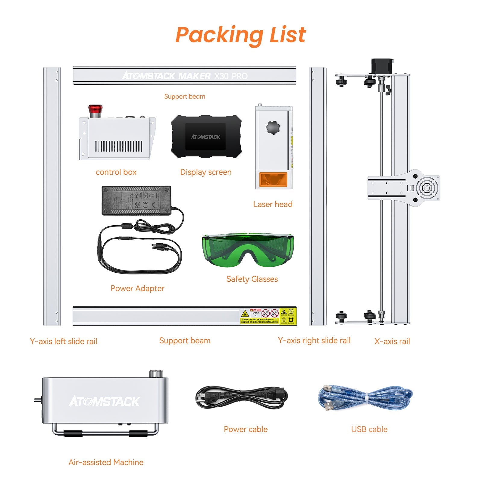 Atomstack X30 Pro 160W Laser Engraving Machine + R30 V2 Infrared Laser Module 1064nm Laser