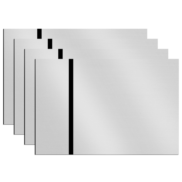 4pcs laser engraving two-color plates - metal panel series 12''x8'' mirror silver panel engraved black