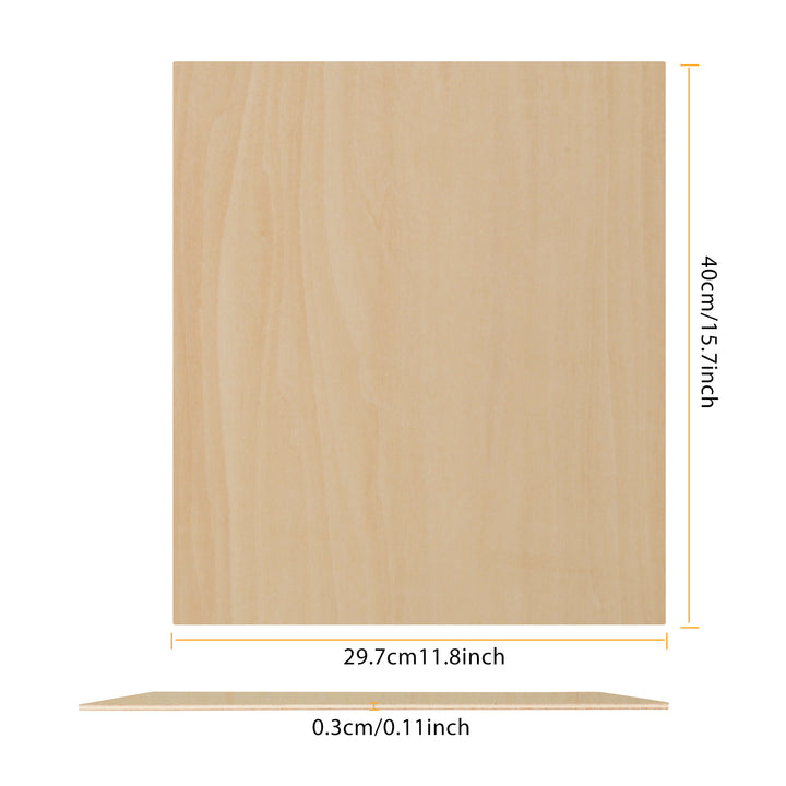 3mm Basswood Plywood 21 x 30 x 0.3 cm (6pcs) – Ortur