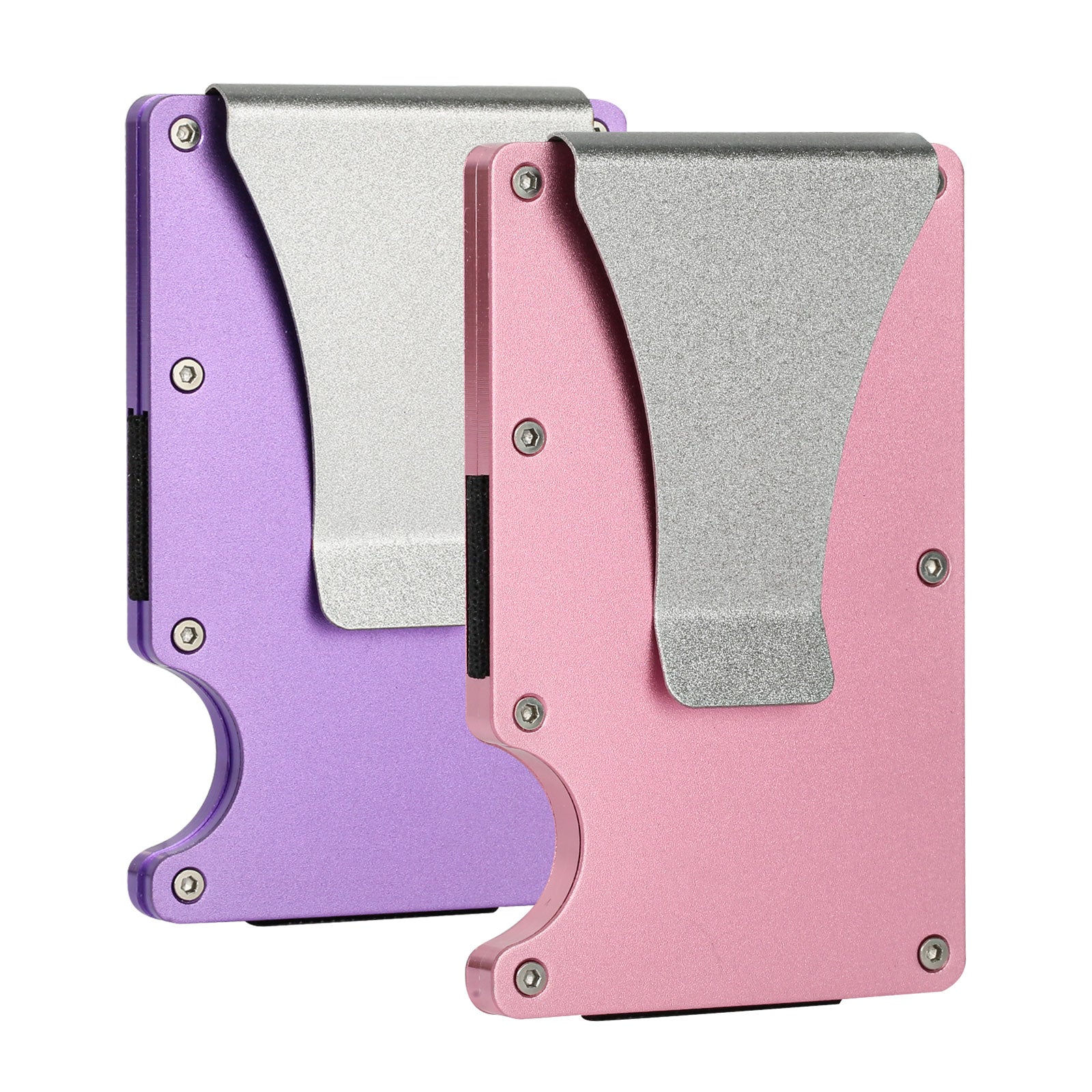 2pcs Mens Slim Wallet RFID Blocking Front Pocket Credit Card Holder Metal Wallets / Money Clip