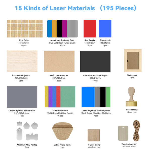 Atomstack Laser Material Package ( 195 PCS)