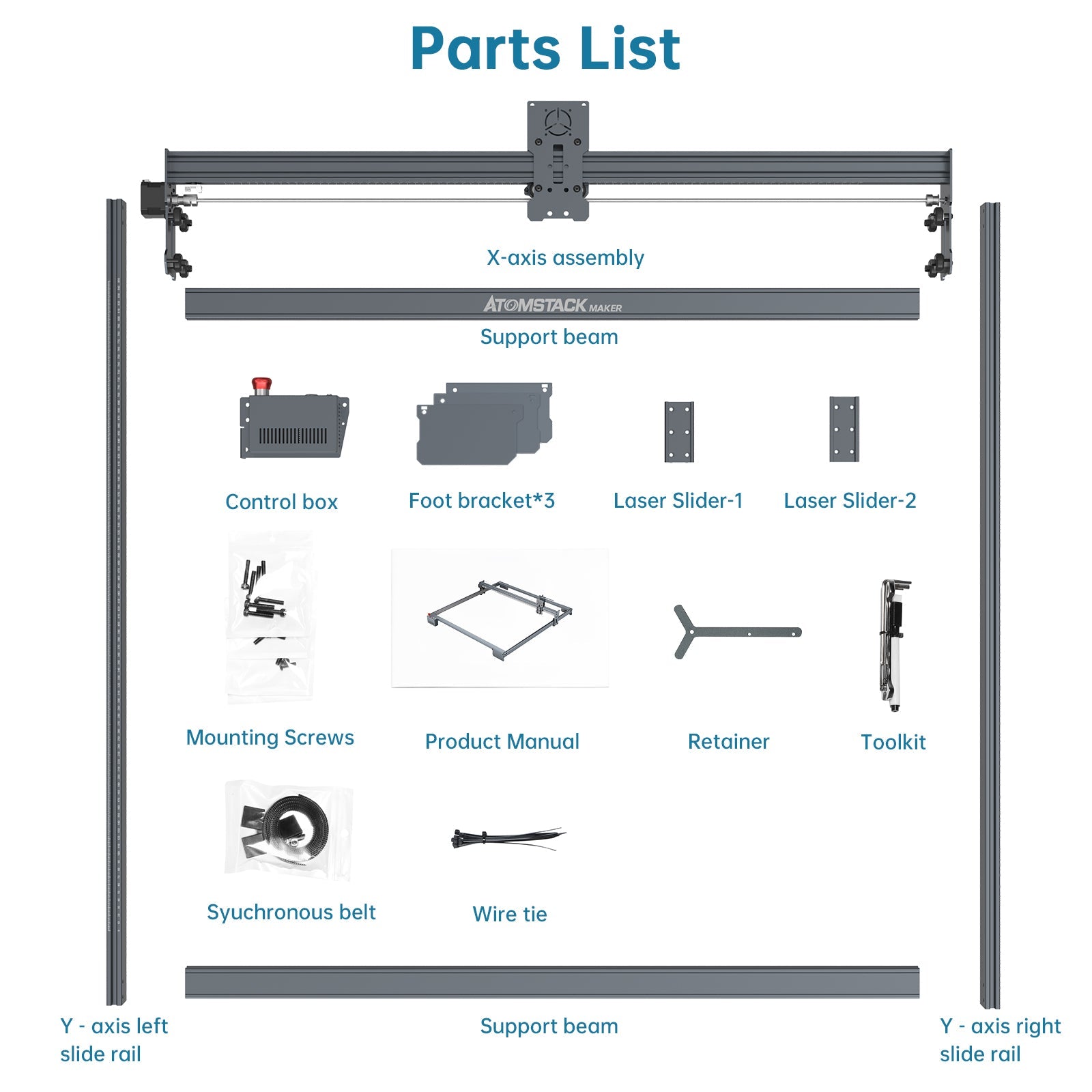 Atomstack E85 Working Area Expansion Kit 850*800mm + Atomstack M150/ M100/ M50 Laser Module