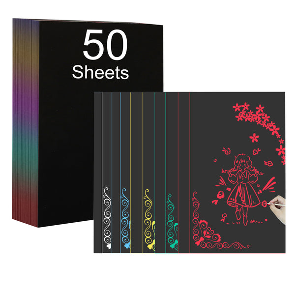 50 Sheets A4 5 colors Luminous Scratch Paper Crafts Gifts for Laser engraving and marking