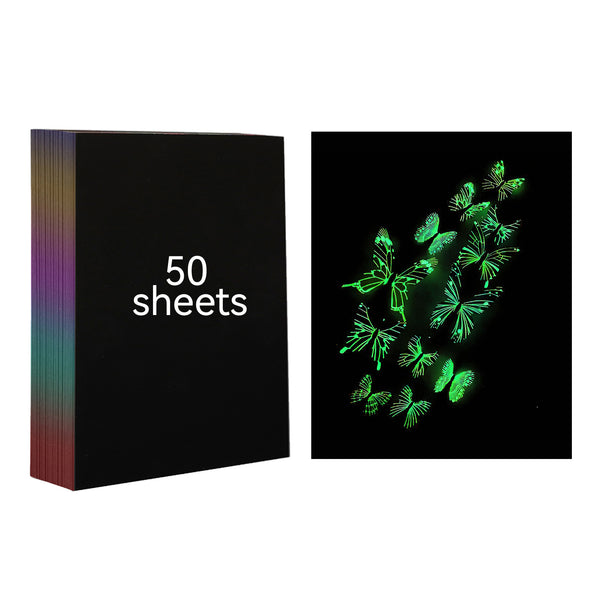 50 Sheets A4 Holographic luminous art paper for Laser engraving and marking