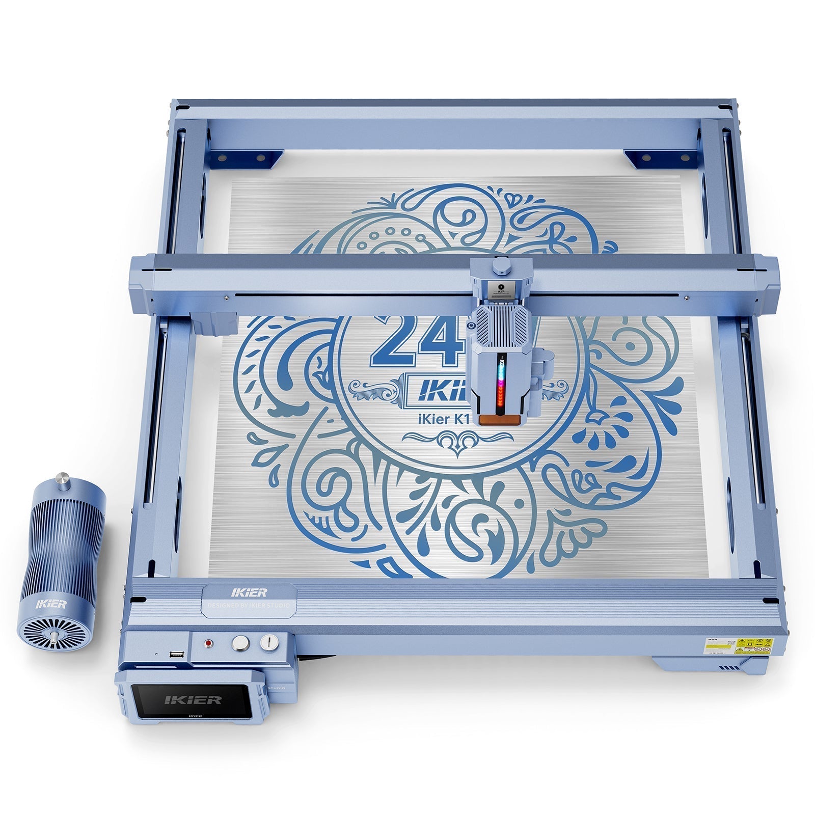 iKier K1 Pro 24W Laser Engraver + R1 PRO Multi-function Chuck Rotary + H1 Matrix Detachable Working Panel ( 460*425 MM )