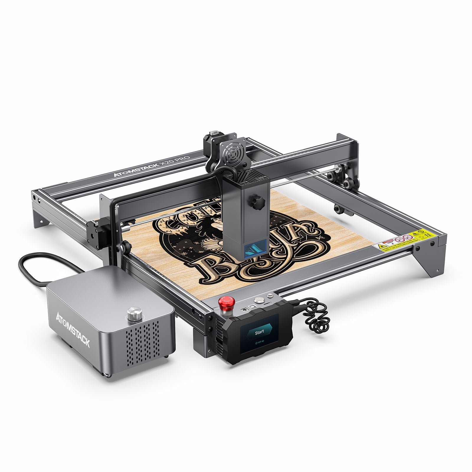 Atomstack X20 Pro 130W Quad-Laser Engraving Machine + R3 Pro Rotary Roller