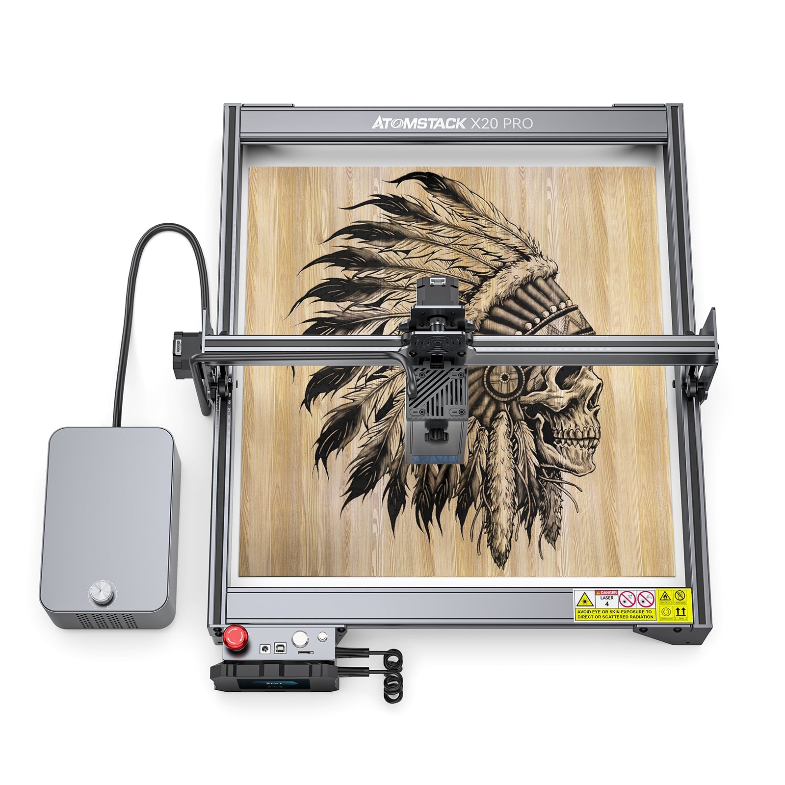 Atomstack X20 Pro 130W Quad-Laser Engraving Machine + R3 Pro Rotary Roller