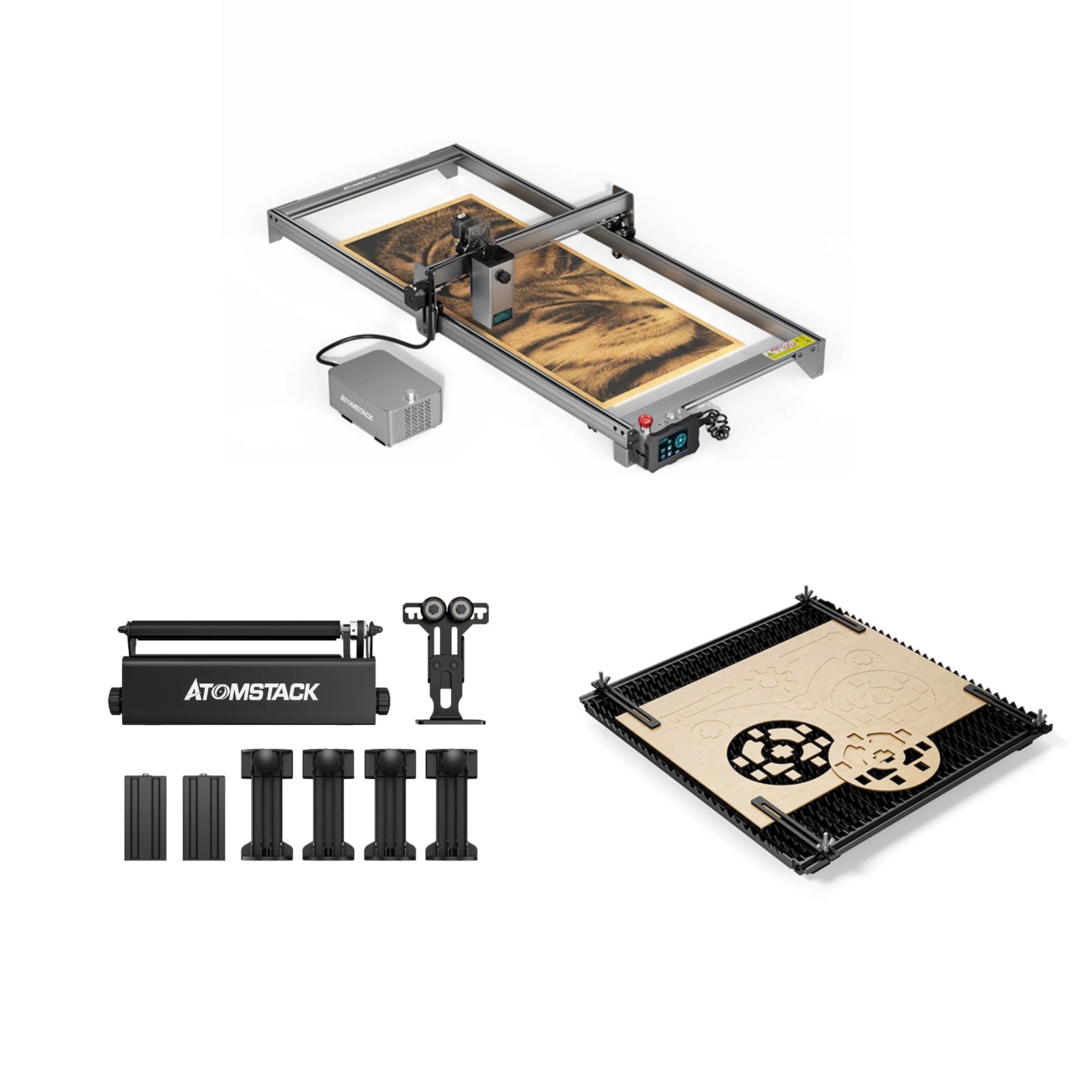Extension Kit for Atomstack X20 Pro A20 S20 Pro X30 Pro + R3 Pro Rotary Roller + F3 Matrix Detachable Working Panel ( 460*850MM )