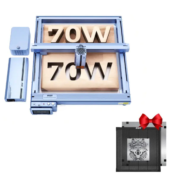 iKier K1 Pro Max 70W: Power Switching Diode Laser Cutter w/ Free Honeycomb Panel 500*500 MM