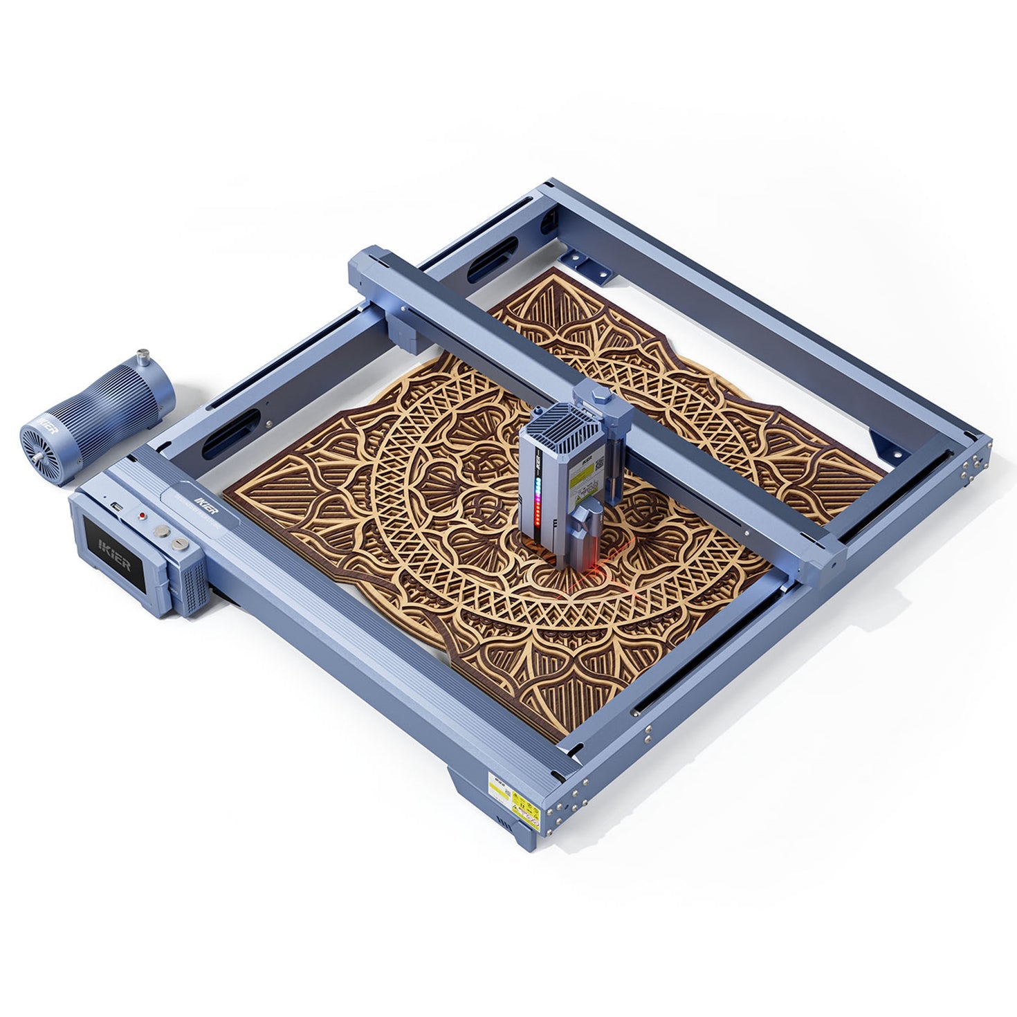 iKier K1 Ultra 36W Laser Engraving and Cutting Machine + R1 Multi-function Chuck Rotary + E1 Enclosure
