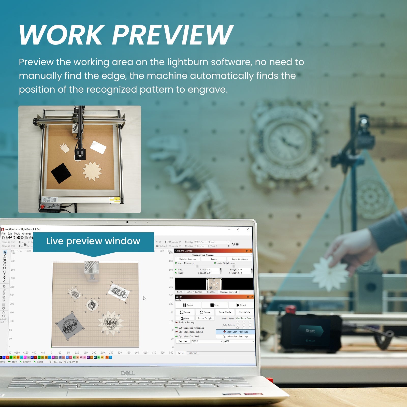 iKier C1 Lightburn Camera Precise Positioning For Laser Engraver