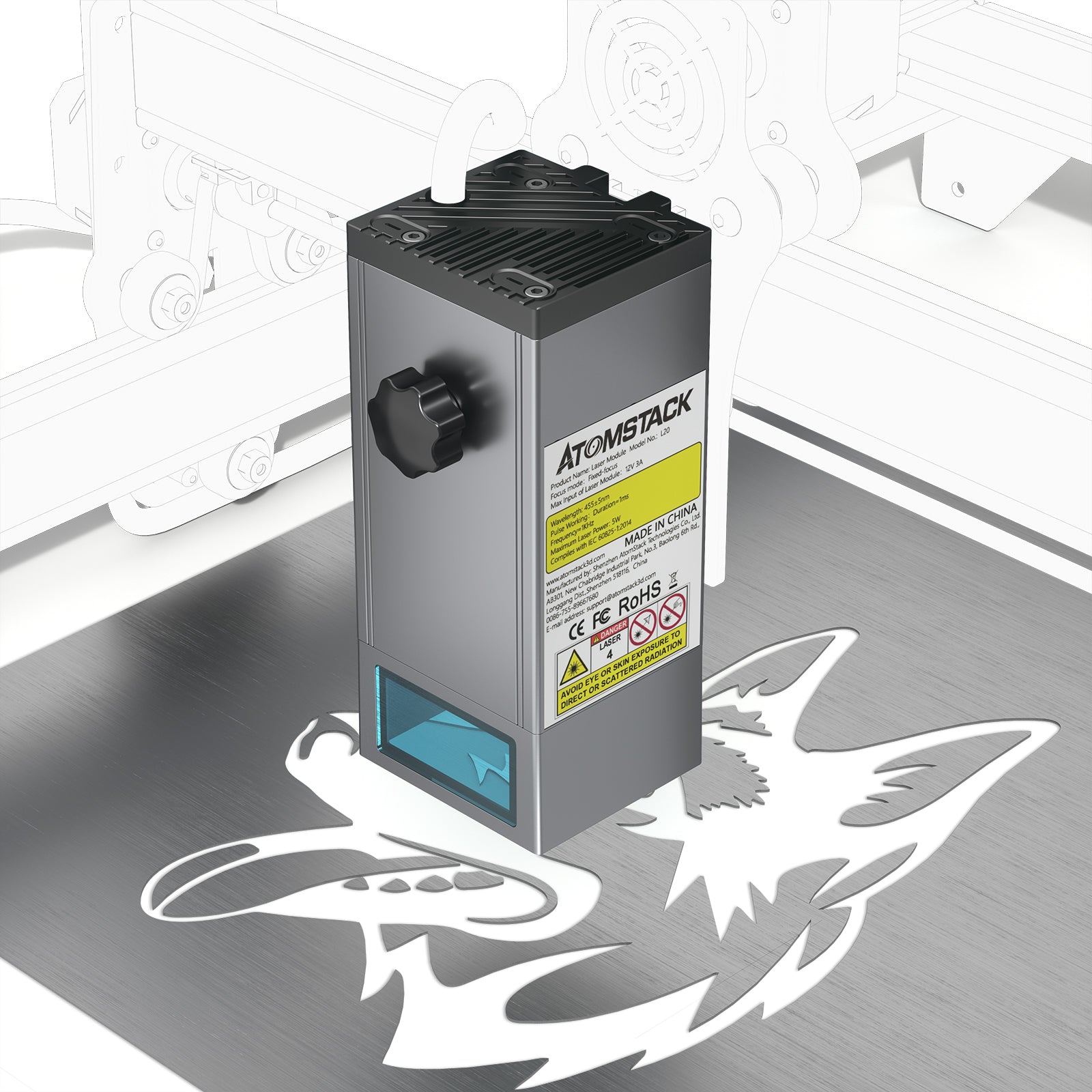 Atomstack M100 130W Quad Laser Module With Air Assist System