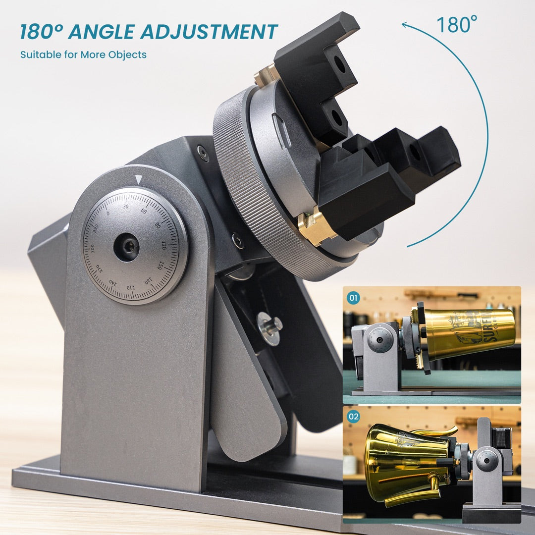 Atomstack R1 Pro Multi-function Chuck and Roller Rotary for Laser Engraver