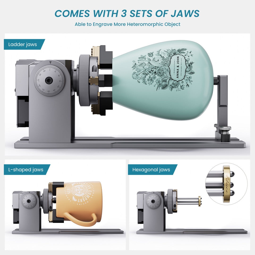 Atomstack R1 Pro Multi-function Chuck and Roller Rotary for Laser Engraver