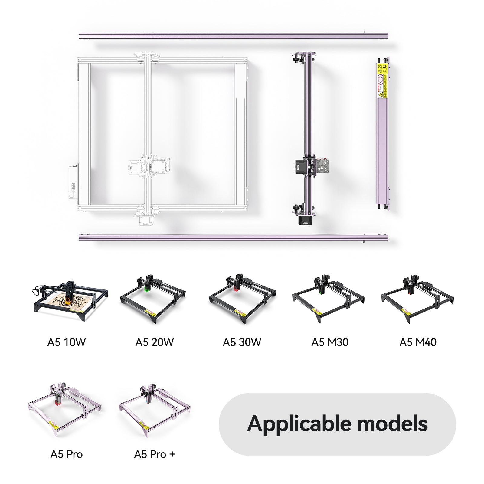 Extension kit for Atomstack A5 Pro A5 Pro+ Laser Engraving Machine 850*410mm Engraving Area