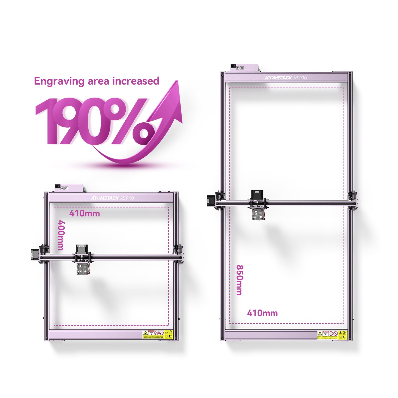 Extension kit for Atomstack A5 Pro A5 Pro+ Laser Engraving Machine 850*410mm Engraving Area