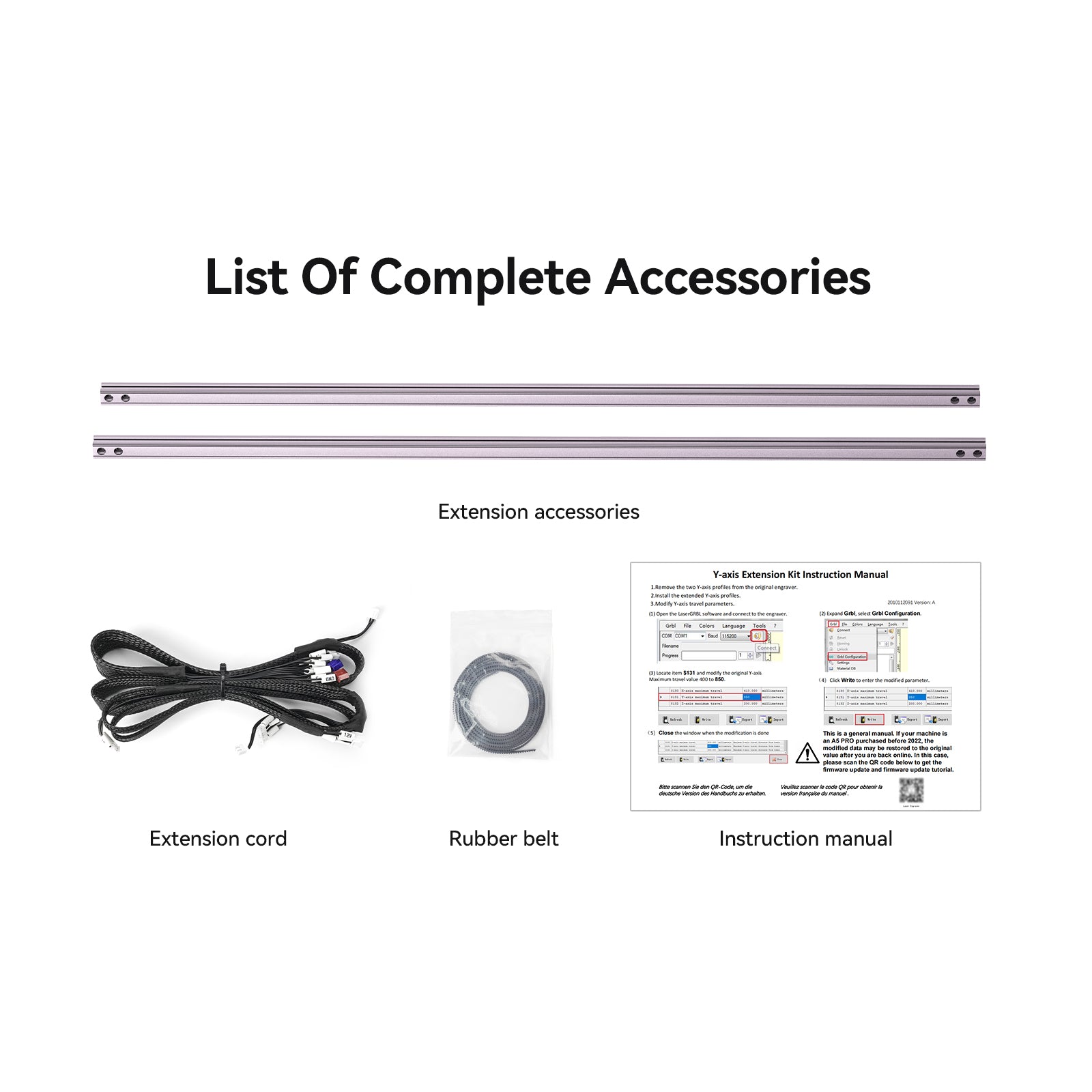 Extension kit for Atomstack A5 Pro A5 Pro+ Laser Engraving Machine 850*410mm Engraving Area