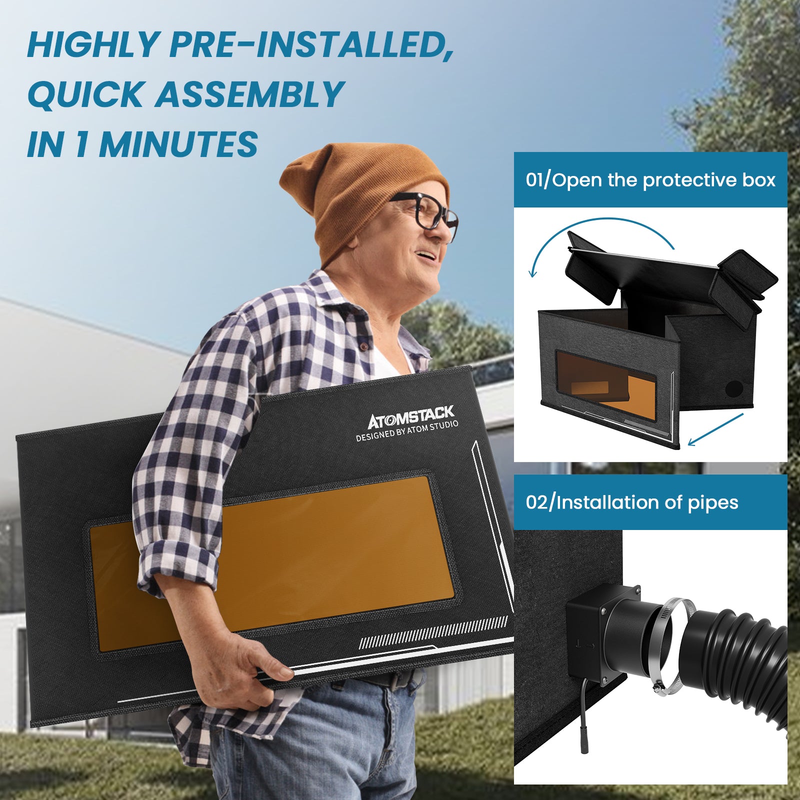 Atomstack FB2 Enclosure Foldable Dust-Proof Cover for all brands of laser engravers