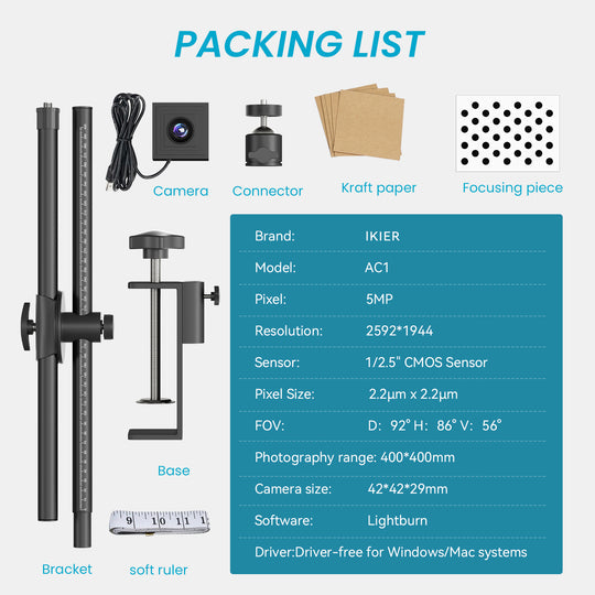 iKier C1 Lightburn Camera Precise Positioning For Laser Engraver