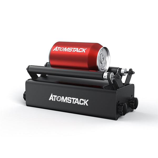 Atomstack R1 Pro Laser Rotary Roller, 4 in 1 Multi-function Chuck Rotary with Risers, 180° Adjustable Chuck with 3 Jaws for Engraving Rings, Spherical